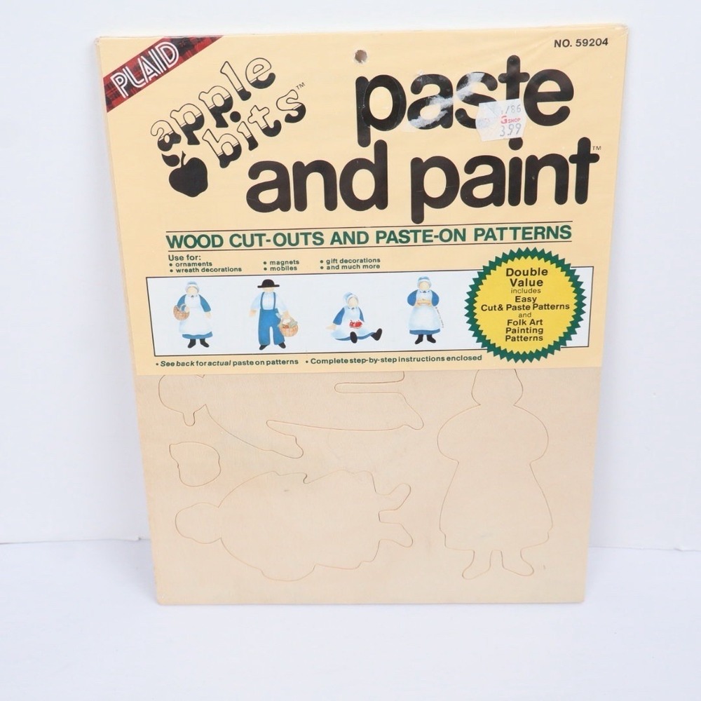 Mixed Lot VTG Wood Kits Prairie Girl Cat Country Cabin Crafts DIY Projects Plaid - Picture 5 of 9